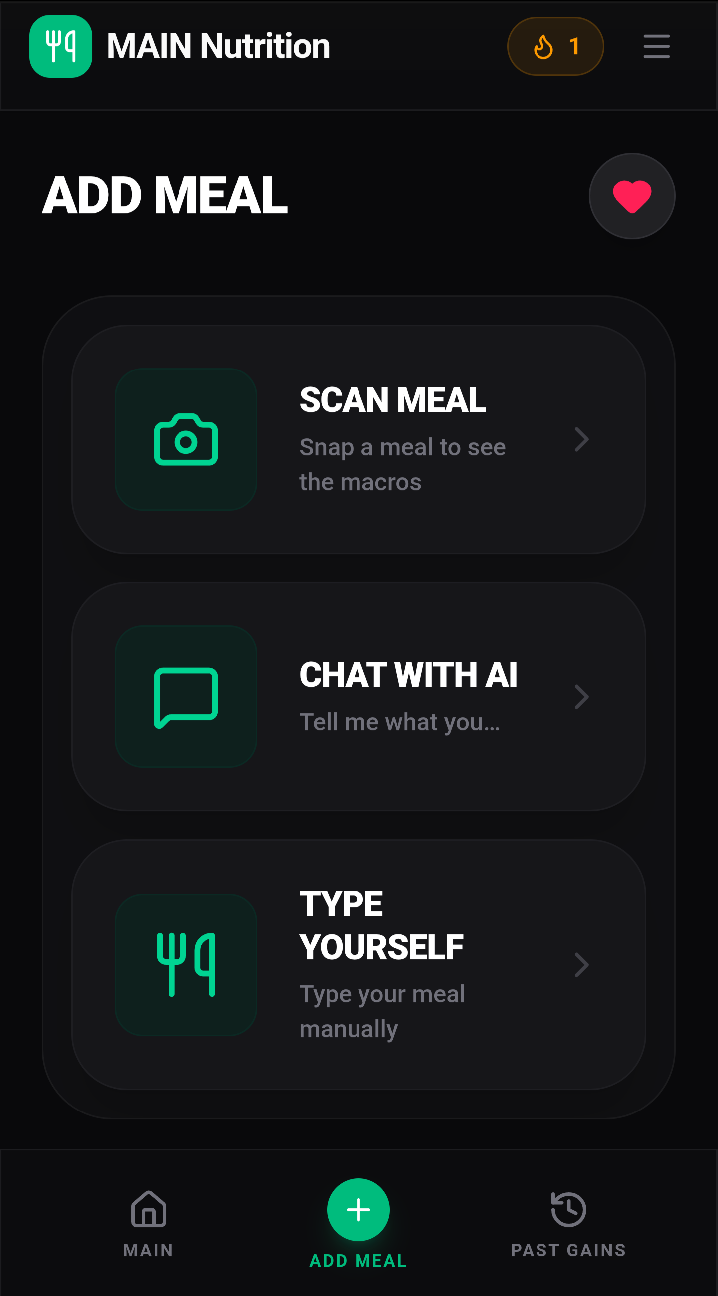 Add Meal Options Selection Sheet
